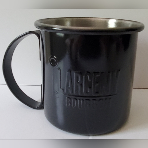 Larceny Bourbon Whiskey Black Metal Embossed Logo Mule Mug Cup - Picture 1 of 6